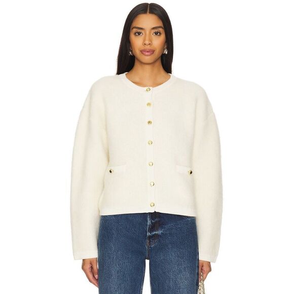 Rag & Bone Women's Cream Kaia Bouclé Cardigan Sweater Top Size Small NWOT - Picture 2 of 8